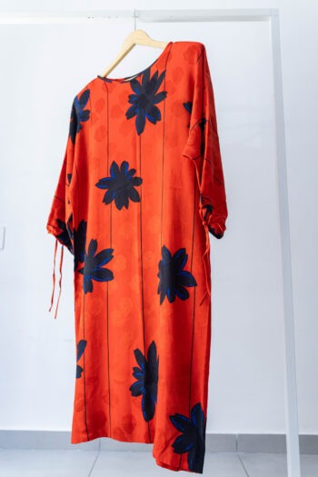 Abito rosso & nero in seta Tg M/L