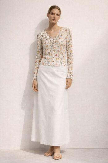 Maglia velata floreale Tg S/M