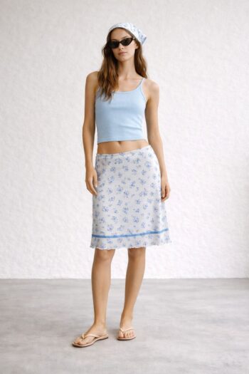 Gonna midi celeste polvere Tg S/M