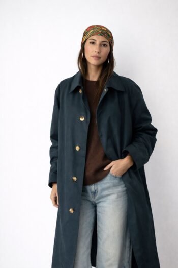 Trench verde petrolio Tg unica