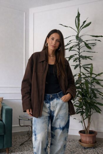 Daddy jacket testa di moro in nabuk Tg unica