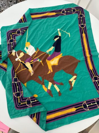 Foulard fantasia equestre in pura seta