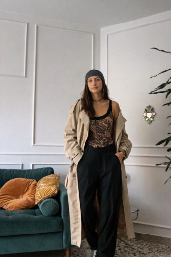 Trench beige doppio petto Tg unica