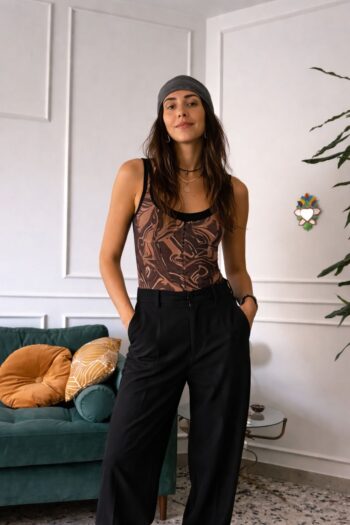 Top stile corsetto fantasia terra Tg S/M