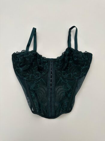 Corsetto verde petrolio con pizzo 75F