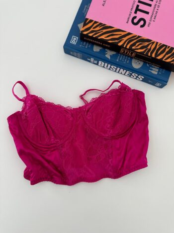 Corsetto fucsia con pizzo 75C