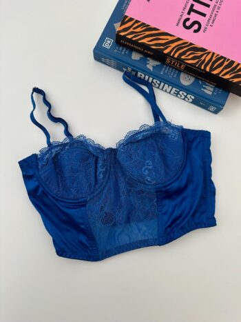 Corsetto blu elettrico con pizzo 75B