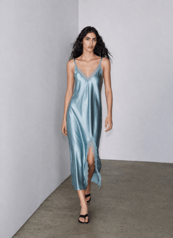 Slip dress verde salvia Tg M