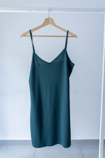 Slip dress verde bosco basic Tg M