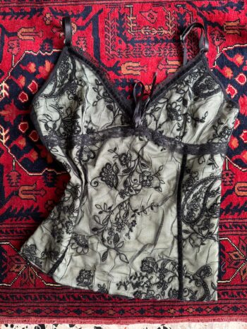 Top lingerie nero & verde Tg S/M