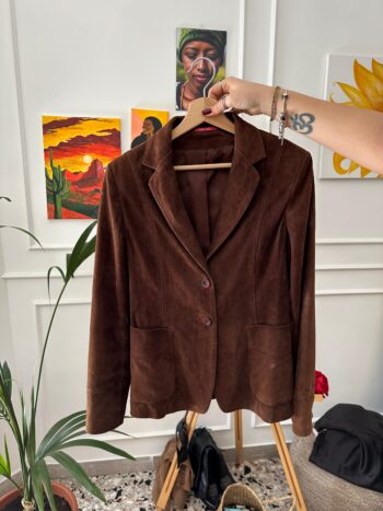 Blazer cioccolato in suede Tg S/M