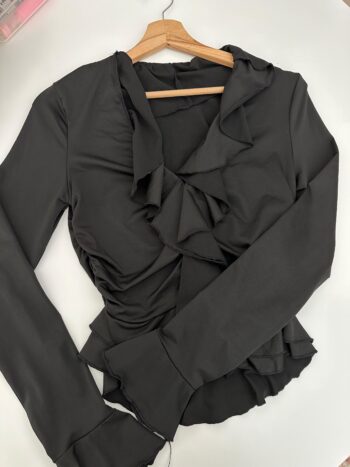 Top nero con balze Tg S/M