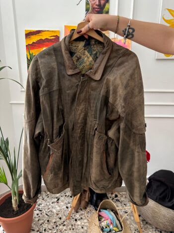 Bomber verdone invecchiato in vera pelle Tg unica