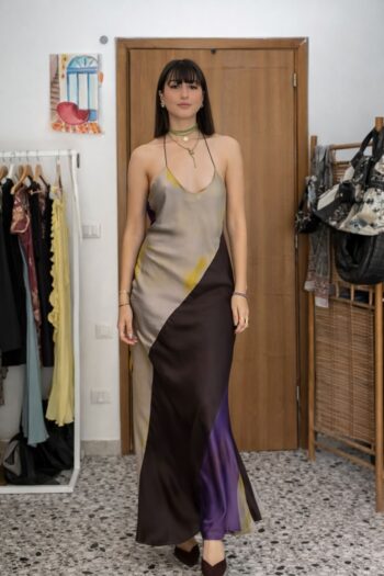 Abitino tricolore in seta Tg S