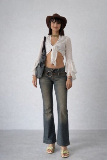 Camicia bianca con balze Tg unica