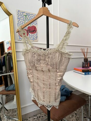Top a corsetto tortora Tg S