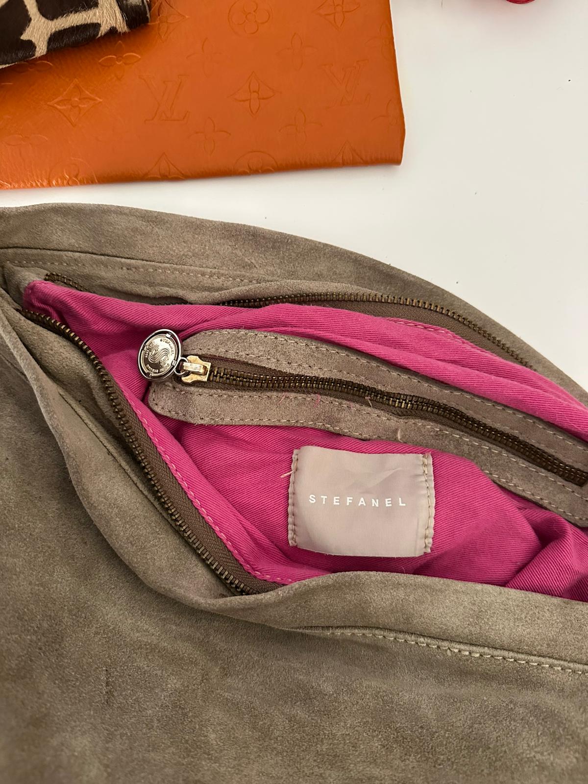 Hobo bag in camoscio taupe Stefanel - immagine 4