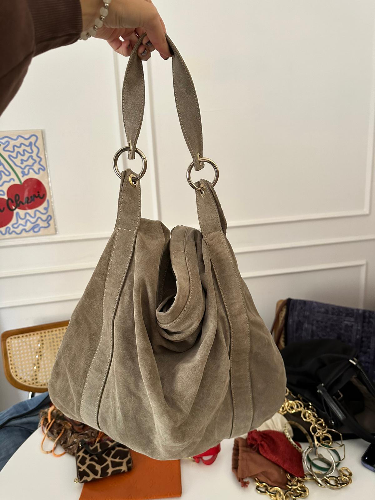 Hobo bag in camoscio taupe Stefanel