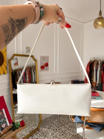 Borsa Furla bianca a baguette