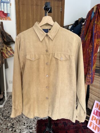Camicia effetto suede cammello Tg M/L