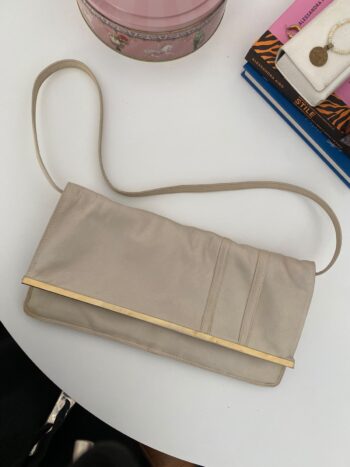Pochette panna in vera pelle