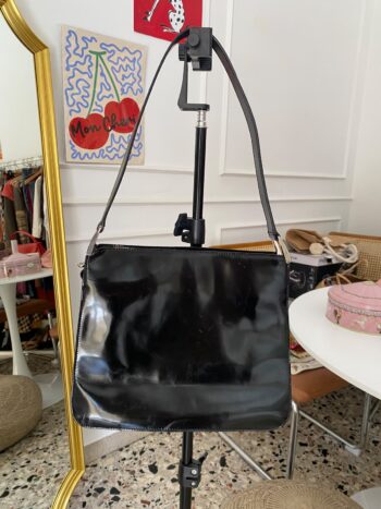 Borsa Furla nera lucida in pelle