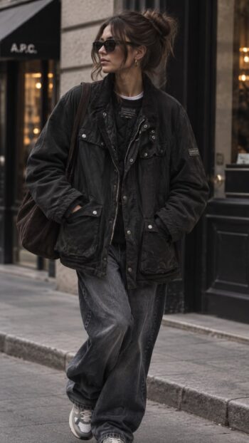 Barbour International Wax Jacket – Black Tg L/XL