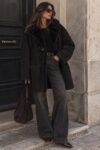 Montone vintage nero rovesciato Tg unica