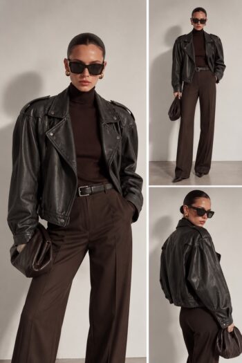 Bomber nero in vera pelle Tg S/M