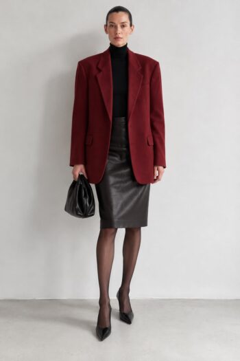 Blazer Boss bordeaux in puro cashmere Tg unica