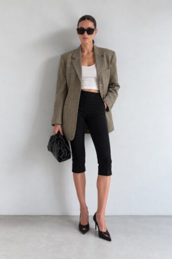 Blazer MaxMara tortora in misto lana Tg S/M